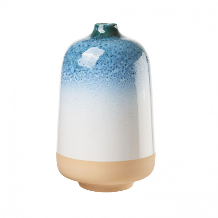 Vaso in ceramica alto interamente decorato a mano