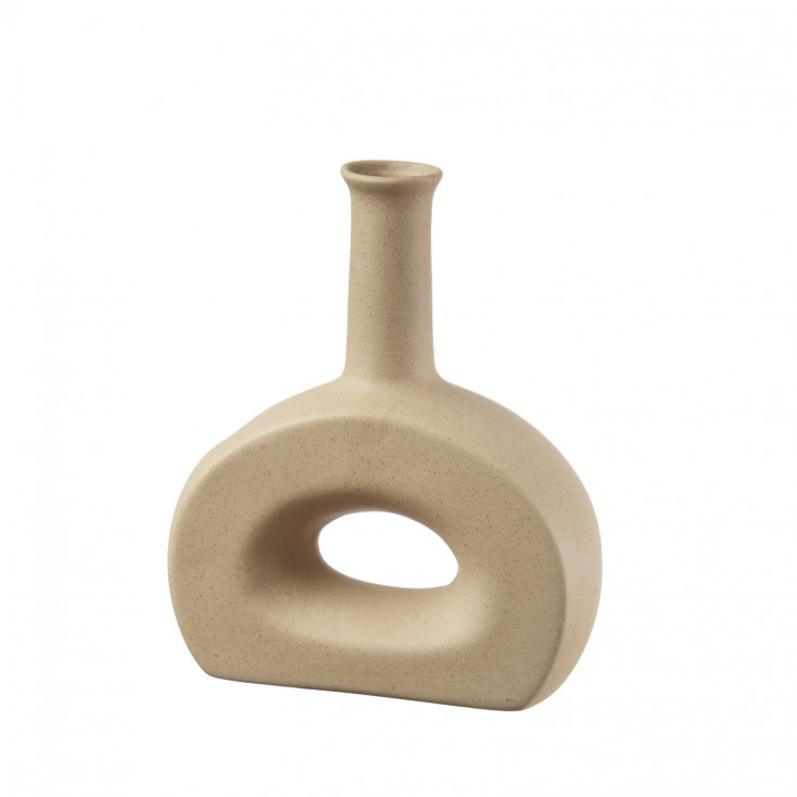 Vaso in porcellana da arredo a forma di bottiglia