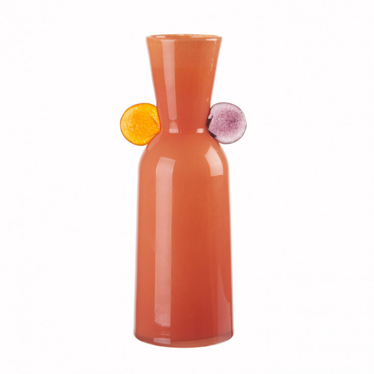 Vaso in vetro grande decorato a mano