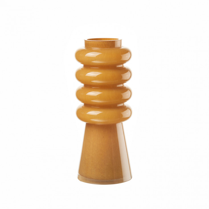 Vaso in vetro grande interamente decorato a mano