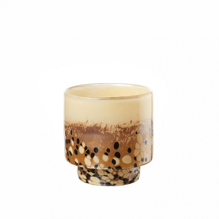 Vaso in vetro piccolo decorato a mano
