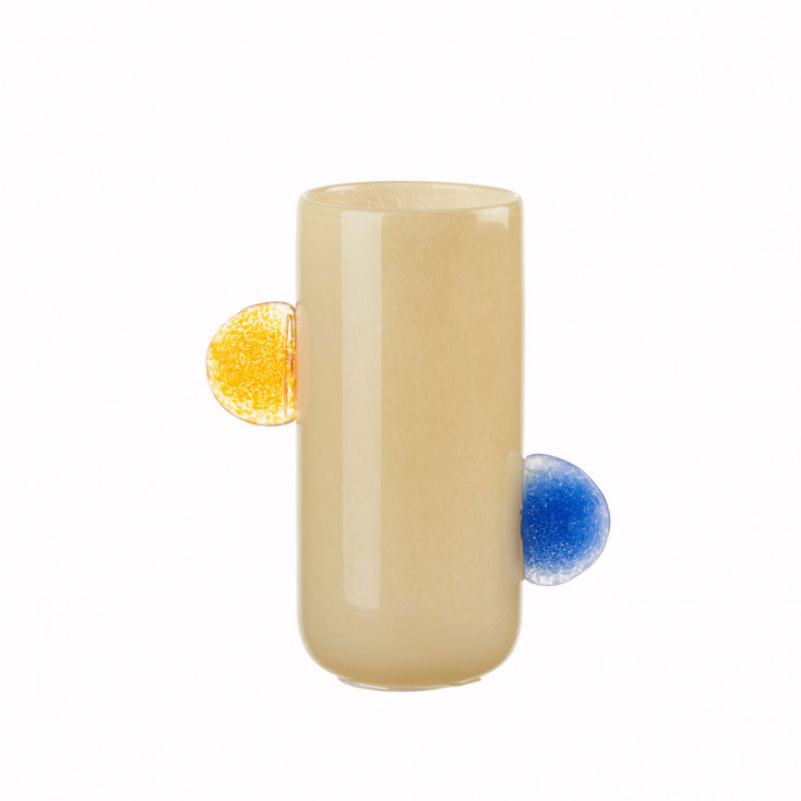 Vaso in vetro piccolo decorato a mano
