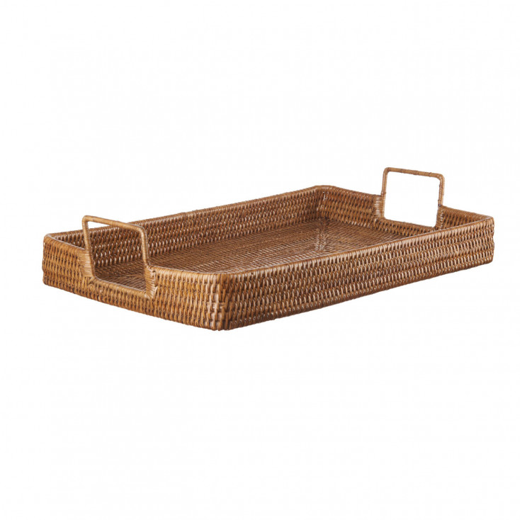 Vassoio rettangolare medio in rattan