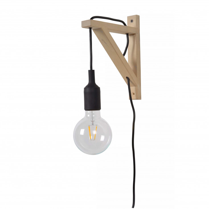 Applique da parete con struttura in legno dal design moderno e minimalista