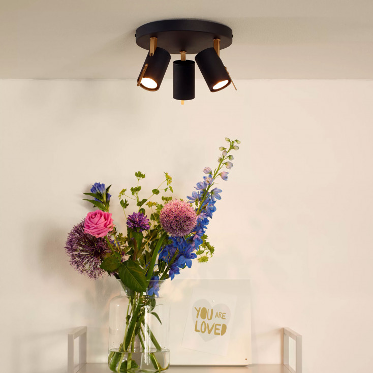 Faretti da soffitto orientabili con placca rotonda in metallo dal design moderno