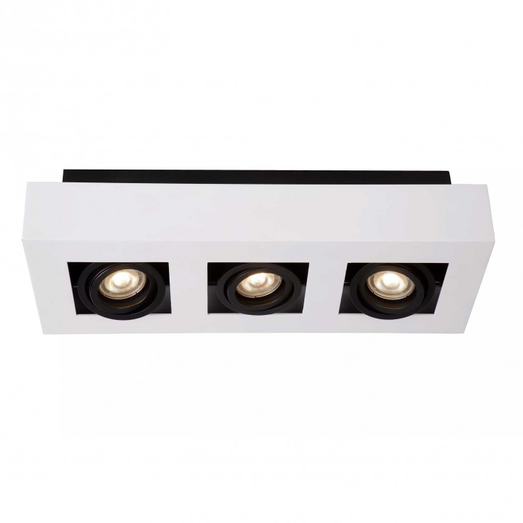 Faretto 3 diffusori a LED orientabili e struttura in alluminio di design moderno