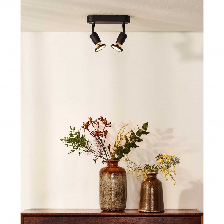 Faretto a LED struttura in metallo moderna e doppio diffusore orientabile