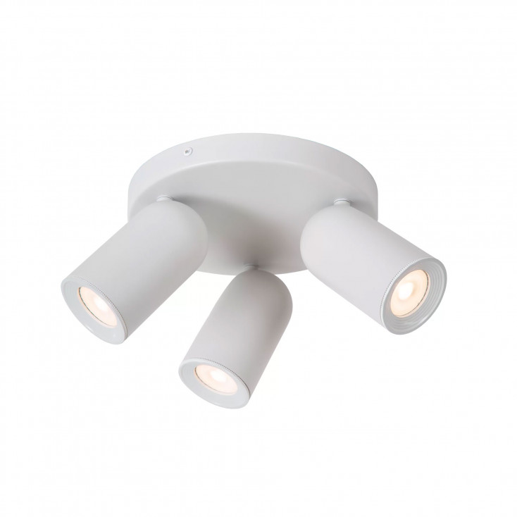 Faretto a soffitto rotondo con tre diffusori orientabili dal design moderno