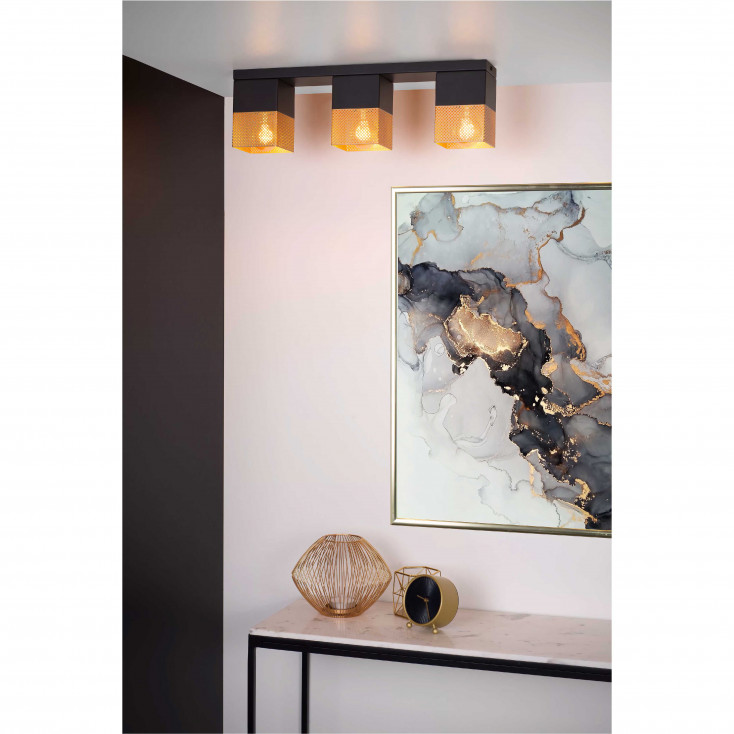 Faretto con struttura e con triplo diffusore in metallo dal design moderno