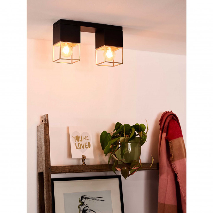 Faretto con struttura in metallo dal design moderno con doppio diffusore