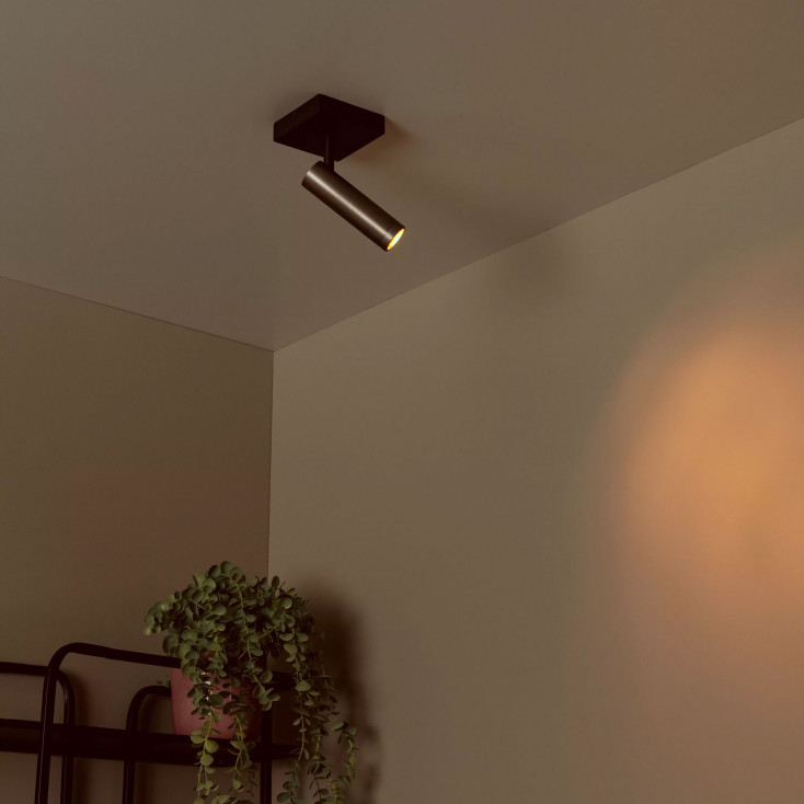Faretto da soffitto in allumino con diffusore orientabile dal design moderno