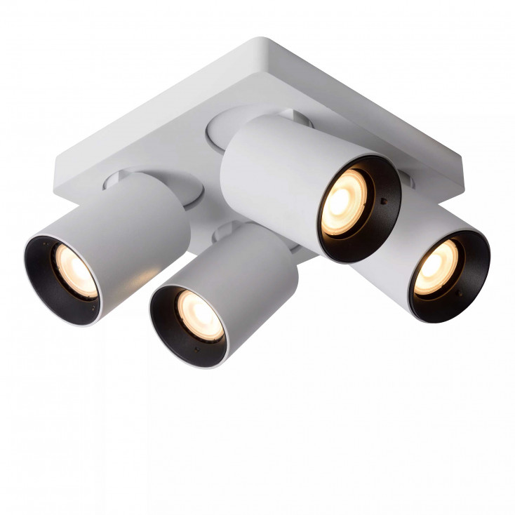 Faretto in alluminio con 4 LED orientabili e dimmerabili dal design moderno