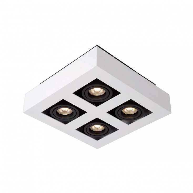 Faretto in alluminio dal design moderno con 4 diffusori LED orientabili