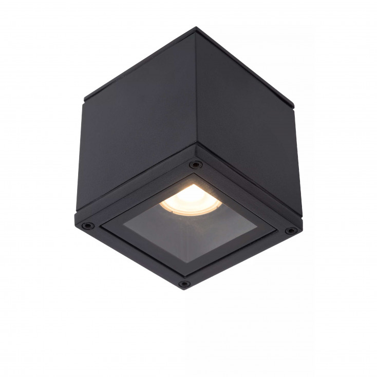Faretto in alluminio quadrata e diffusore in vetro dal design moderno