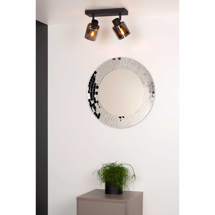 Faretto in metallo moderna con doppio diffusore orientabile in vetro