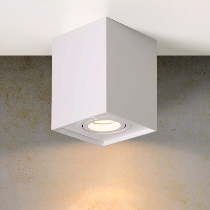 Faretto quadrato con struttura moderna in alluminio con diffusore orientabile