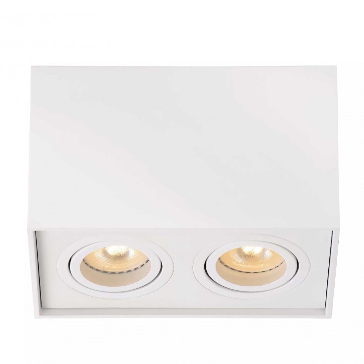 Faretto quadrato struttura moderna in alluminio con doppio diffusore orientabile