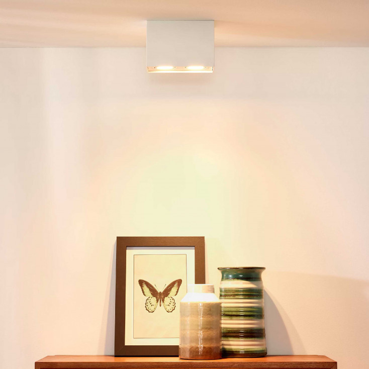 Faretto quadrato struttura moderna in alluminio con doppio diffusore orientabile