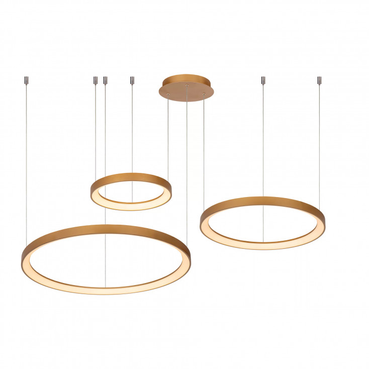 Lampada a sospensione a LED con triplo cerchio dal design moderno ed elegante