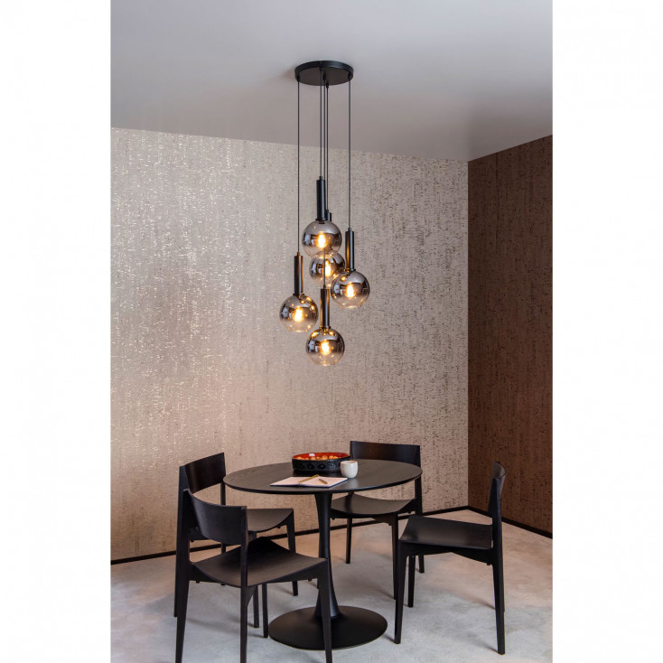Lampada a sospensione con diffusori pendenti in vetro dal design moderno