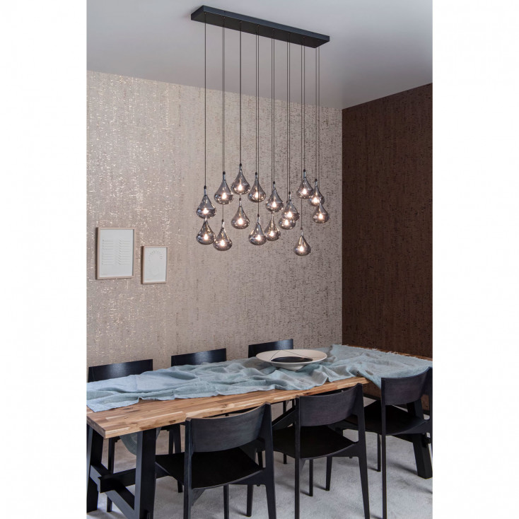 Lampada a sospensione con diffusori vetro dal design moderno ed elegante