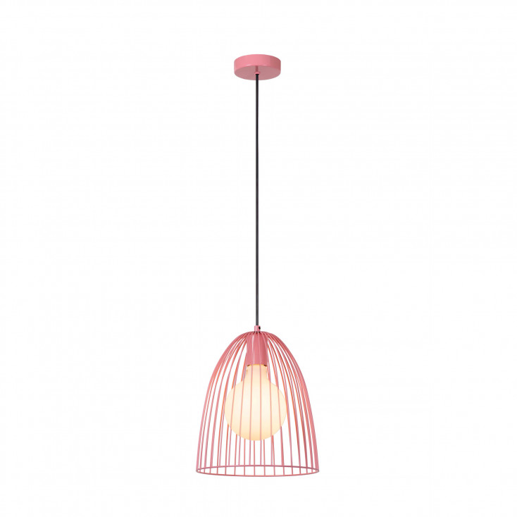 Lampada a sospensione con struttura e paralume in metallo dal design moderno