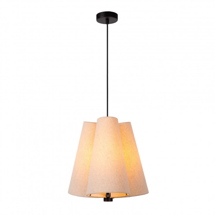 Lampada a sospensione dal design moderno con paralume in tessuto