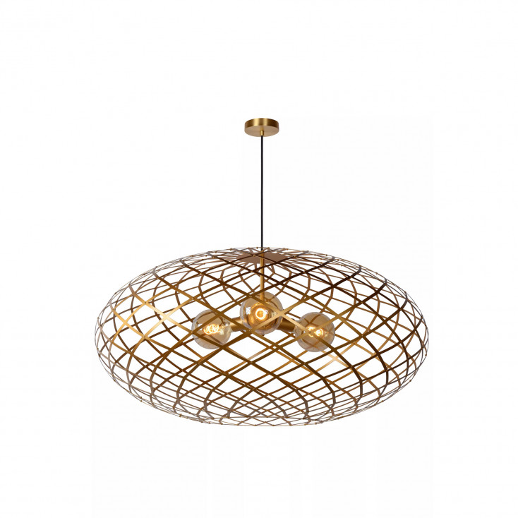 Lampadario grande moderno con struttura e paralume in metallo
