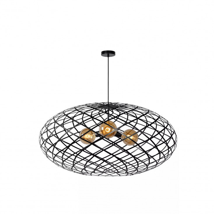 Lampadario grande moderno con struttura e paralume in metallo