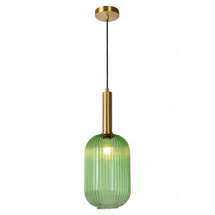 Lampada a sospensione in metallo con diffusore in vetro dal design moderno