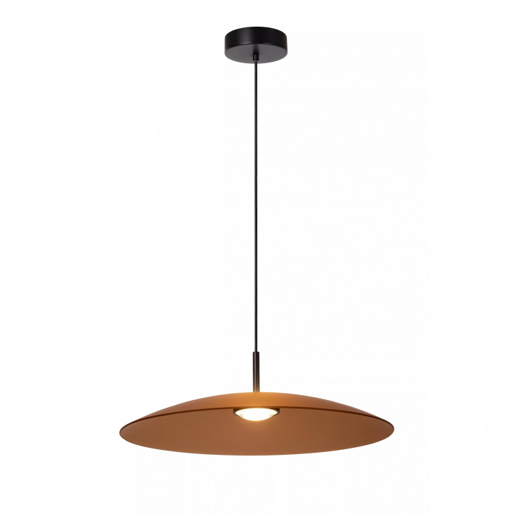 Lampada a sospensione in metallo con paralume grande in vetro dal design moderno