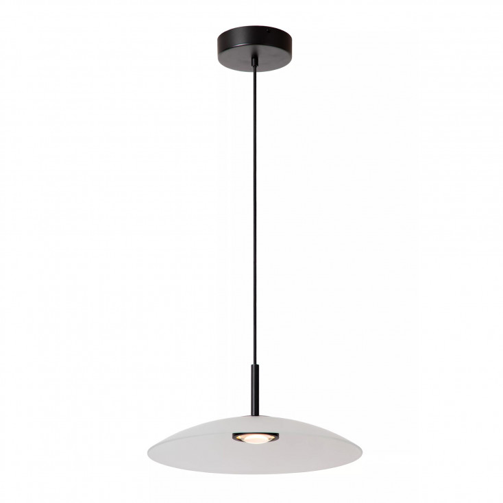 Lampada a sospensione in metallo con paralume in vetro dal design moderno
