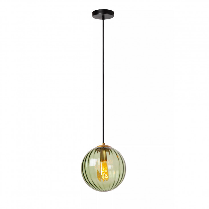 Lampada a sospensione in metallo dal design moderno con diffusore in vetro