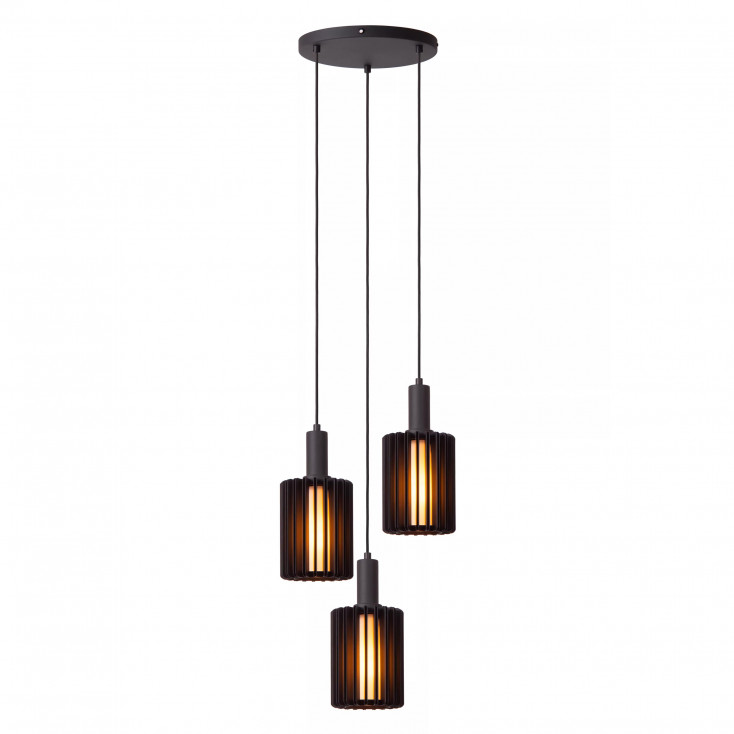 Lampada a sospensione moderna con 3 diffusori in alluminio