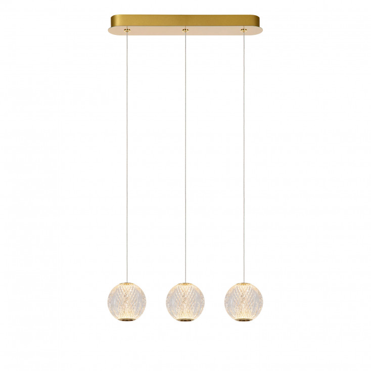 Lampada a sospensione moderna con 3 diffusori LED dimmerabili lineari in vetro