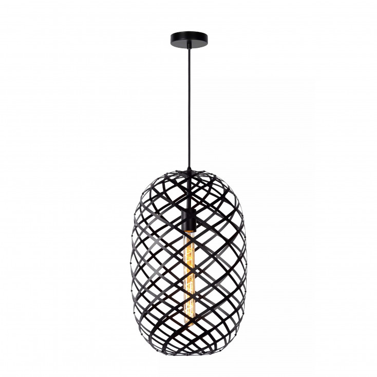 Lampada a sospensione moderna con diffusore pendente in metallo intrecciato