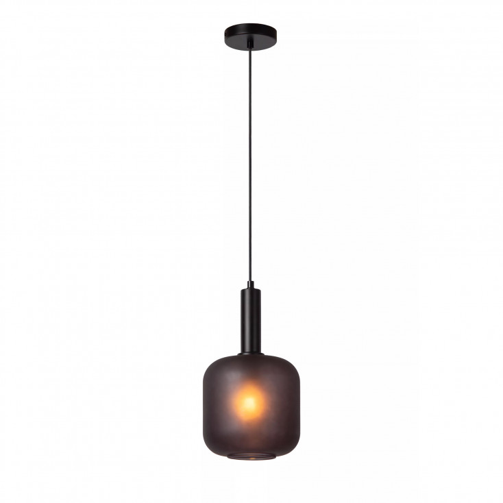 Lampada a sospensione moderna in metallo con diffusore in vetro