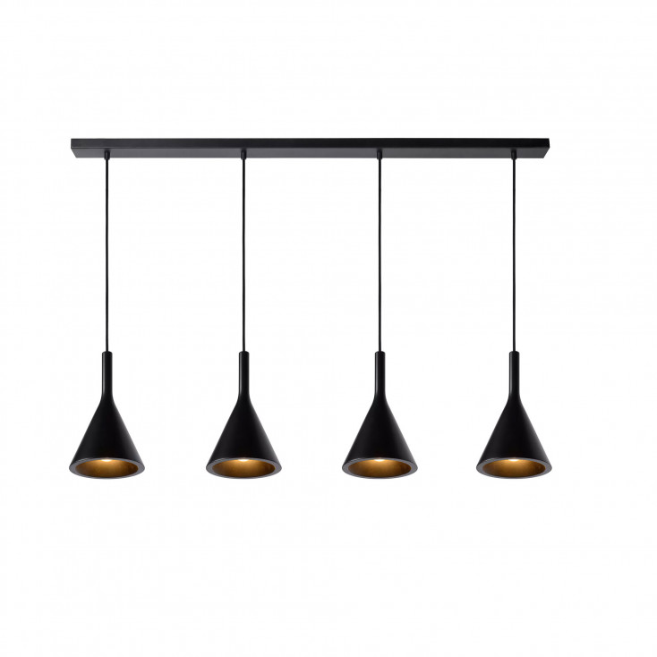 Lampada a sospensione moderna lineare con diffusore a forma di cono in ceramica