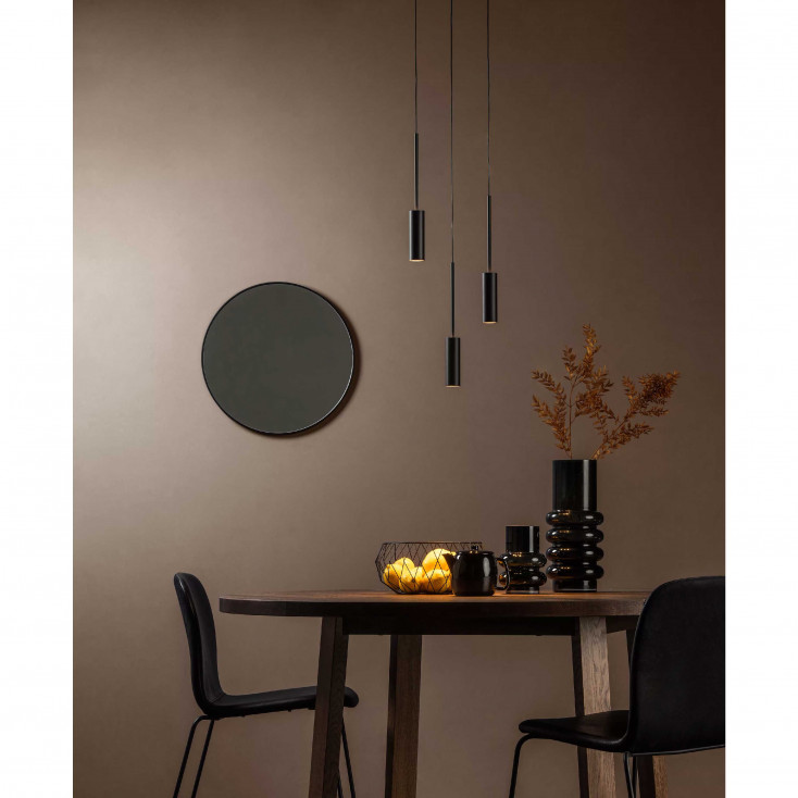 Lampada a sospensione moderna rotonda in alluminio con tre pendenti a led