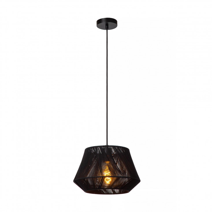 Lampada a sospensione moderna struttura in metallo e diffusore in cotone
