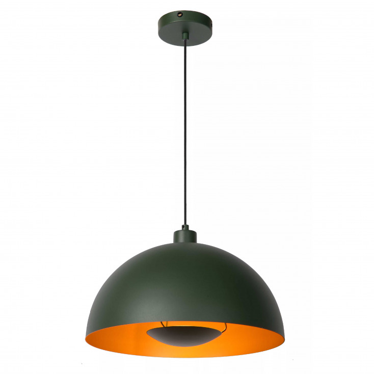 Lampada a sospensione regolabile in altezza con diffusore a campana in acciaio