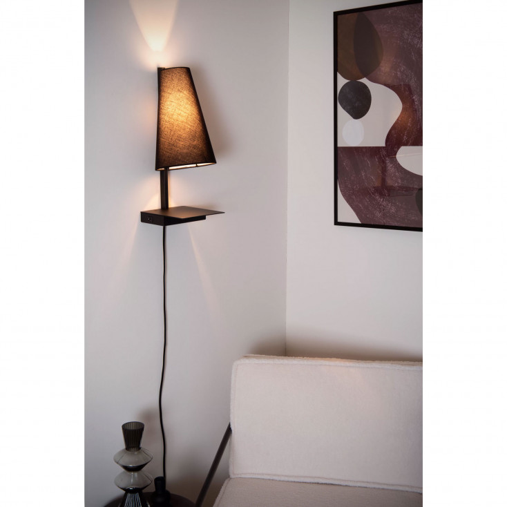 Lampada da comodino con presa di ricarica USB e diffusore in tessuto