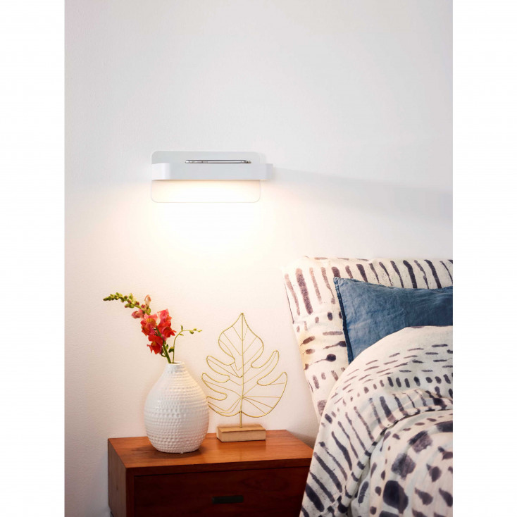 Lampada da parete per camera da letto con diffusore a led e base usb