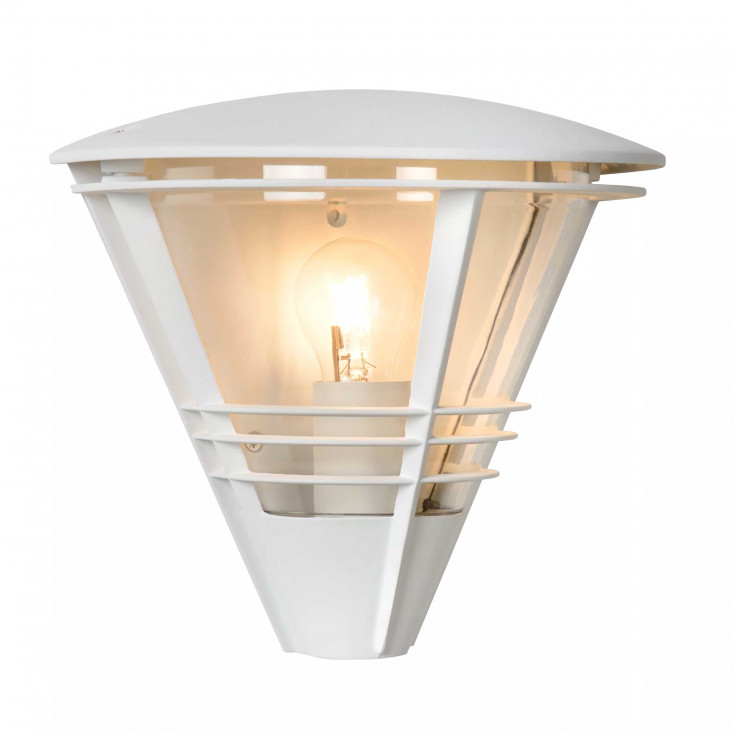 Lampada da parete per esterno con struttura in alluminio e diffusore in vetro