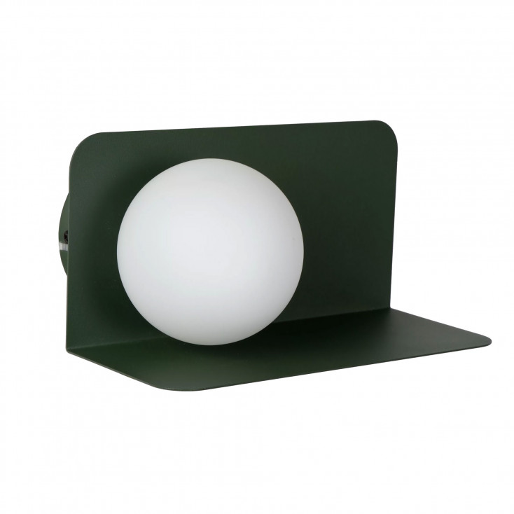 Lampada da parete struttura in acciaio e diffusore in vetro dal design moderno