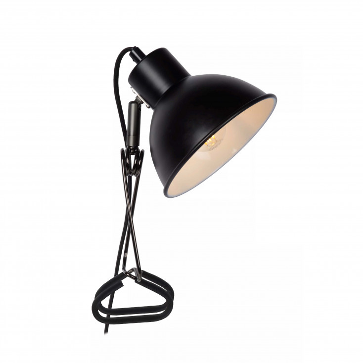 Lampada da scrivania con gancio di attacco in acciaio e diffusore orientabile
