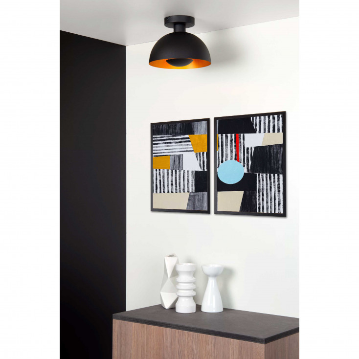 Lampada da soffitto con struttura a fungo in acciaio dal design moderno