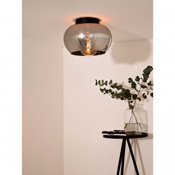 Lampada da soffitto piccola struttura moderna in metallo e diffusore in vetro