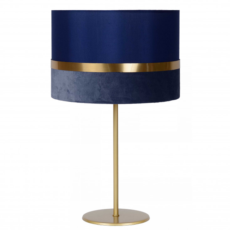 Lampada da tavolo con base a stelo in metallo moderna e paralume in lino