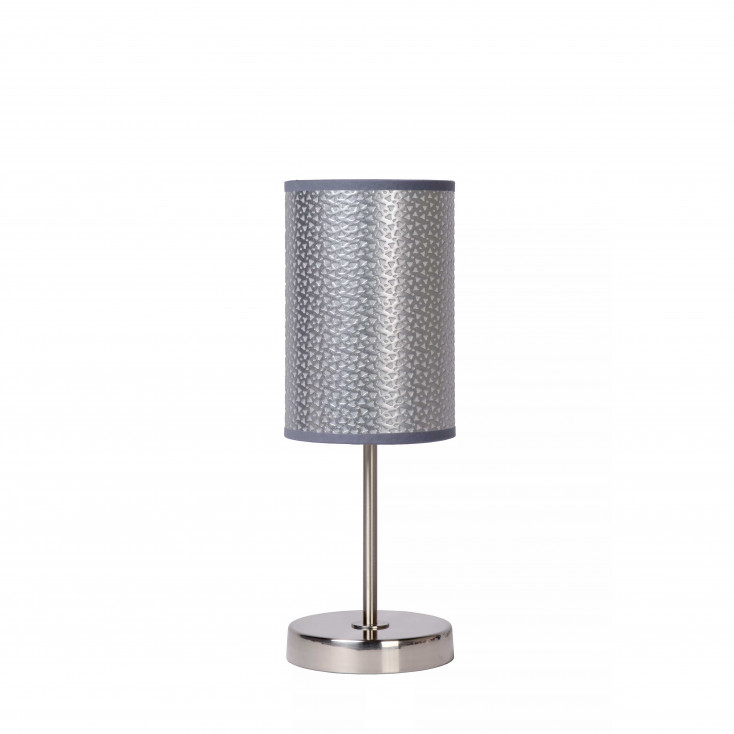 Lampada da tavolo con base in metallo e diffusore in acrilico dal design moderno